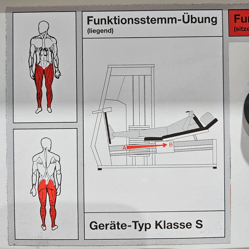 MKB Keller Funktionsstemme, Beinpresse verstellbar sitzend - liegend, Kippkreisel, 180kg Gewichtsblock, Farbe Weiß, gebraucht - überholter Zustand