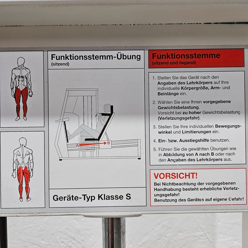 MKB Keller Funktionsstemme, Beinpresse verstellbar sitzend - liegend, Kippkreisel, 180kg Gewichtsblock, Farbe Weiß, gebraucht - überholter Zustand